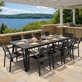 thumbnail image 4 of Crestlive Products 94" Outdoor Aluminum Patio Dining Table for 6-8 People with Umbrella Hole, Weather Resistant Outdoor Dining Table for Backyard, Patio, Garden, Black, 4 of 7