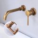 thumbnail image 1 of Grifo de lavabo de pared oculto totalmente de cobre, desagüe de pared de agua fría y caliente, grifo de lavabo negro, grifo de salida giratoria, 1 of 6