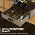 thumbnail image 6 of Xinhao Cologne Organizer for Men, 3 Tier Perfume Stand Holder with Drawer and Hidden Compartment, Cologne Display Shelf for Dresser, Great Gift for Man/Father, Brown, 6 of 7