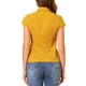 thumbnail image 3 of CAMISAS DE MANGA CORTA VINTAGE PARA MUJER INSPIRADAS, CON BOTONES Y PUNTOS, TALLA 3XL, AMARILLO, 3 of 7