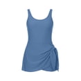thumbnail image 2 of Ruyang Girls One Piece Swimsuit Scoop Neck Irregular Hem Sleeveless Bathing Suit Summer Beach Vacation Dress Swimwear Size 9-16, 2 of 7
