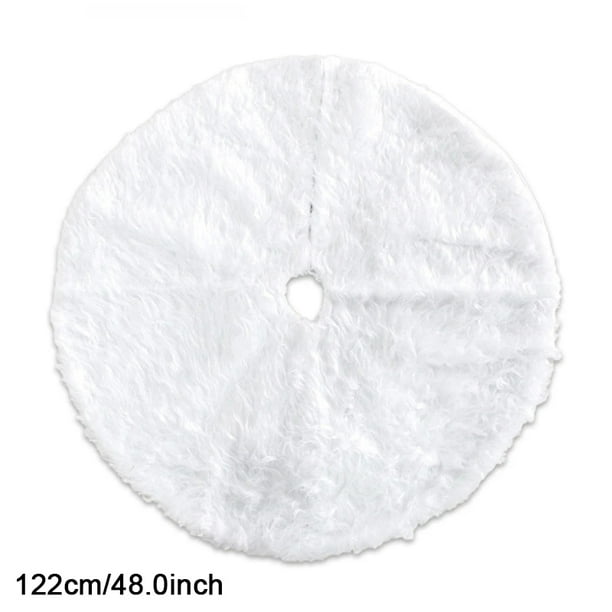 78/90/122cm Christmas Tree Skirts White Plush Mat Navidad Plush Skirt Xmas Tree Base Mat Ornament New Year Christmas Home Decor