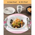 thumbnail image 3 of 13 Inch Round Placemats Set of 6, Summer Starfish Pink Non Slip Heat Insulation PP Table Mats, Beach Coral Conch Coastal Washable Place Mats for Kitchen Dining Party Table Decor, 3 of 7