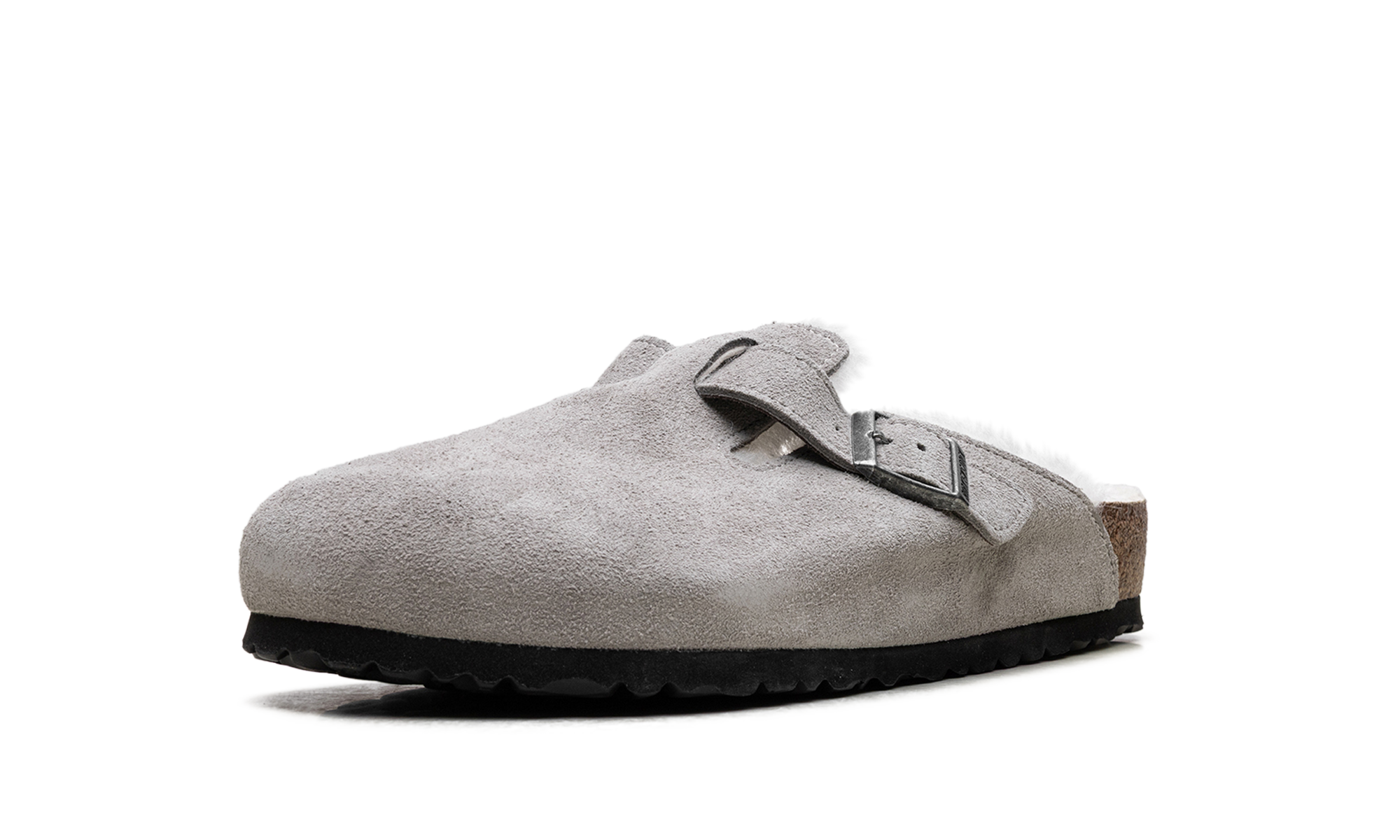 BIRKENSTOCK MENS Boston Shearling Suede Leather "Boston Shearling Stone Coin" 1017650 1017650 from Stadium Goods
