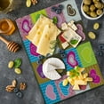thumbnail image 5 of Country Cutting Board, Patchwork Themed Heart Shaped with Varying Backgrounds Love Art, Decorative Tempered Glass Cutting and Serving Board, Large Size, Multicolor, by Ambesonne, 5 of 5