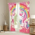 thumbnail image 3 of Castle Fairy Kids Cute Animal Unicorn Curtains Pack Of 2 (42X84 Each),Kawaii Rainbow Curtains Blackout,Dreamy Princess Bedroom Curtains,Microfiber Bedroom Decor, 3 of 6