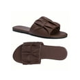 thumbnail image 5 of Women's Square Toe Pleated Sandals - Summer Slippers with Effortless Flat Style, 5 of 7