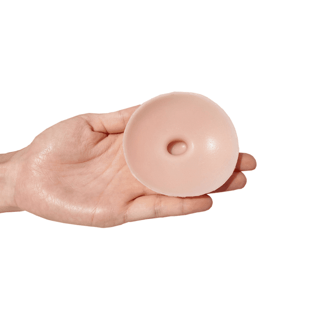 BIMEI Silicone Prosthetic Nipples, Large Stick Coverings, Pre-Adhesive,  Reusable, Washable, No. 9, Beige+Pink (1 pair)