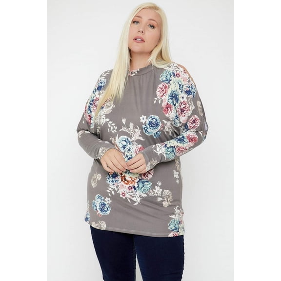 Flattering Cutout Details Floral Print Top