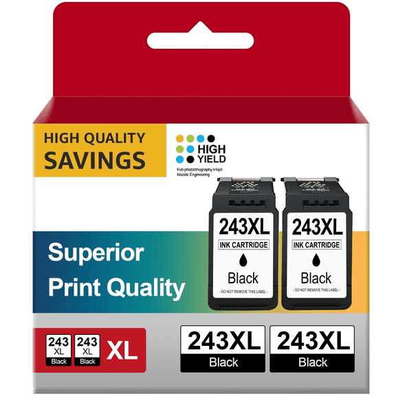 PG 243 Black Ink Cartridge for Canon 243 Black Ink for Canon Ink 243 Ink Cartridge for Printer (2BK)