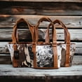 thumbnail image 5 of Genuine Cowhide Tote Handbag Black Highlands Purse, 5 of 26