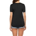thumbnail image 4 of Gelikeya Women Short Sleeve Nursing Shirts Soft Maternity Tops Double Layer Breastfeeding Blouse Round Neck Pregnancy Clothes Black, Size XL, 4 of 6