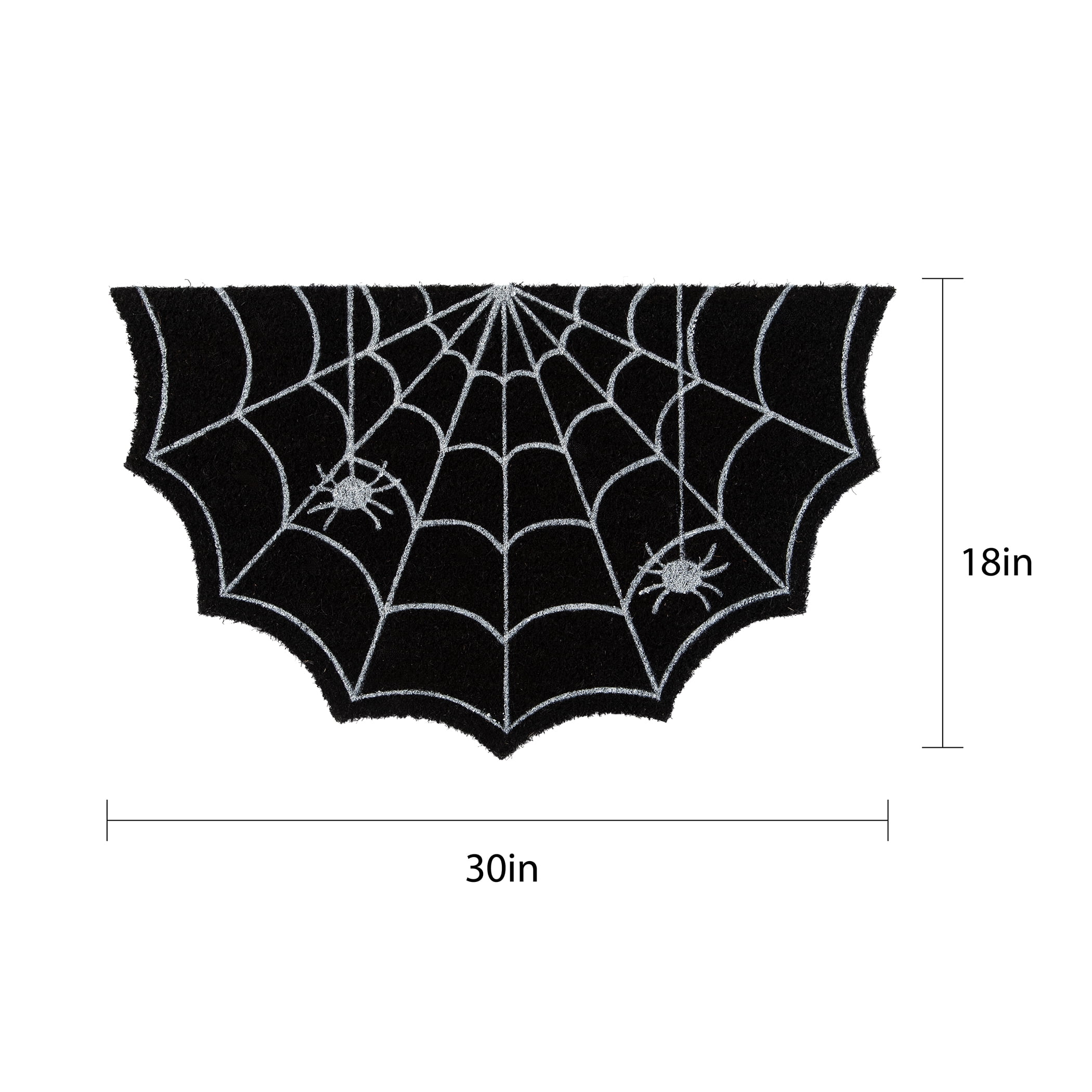 Way to Celebrate Spider Web Shape Coir Outdoor Doormat, 18"x30"