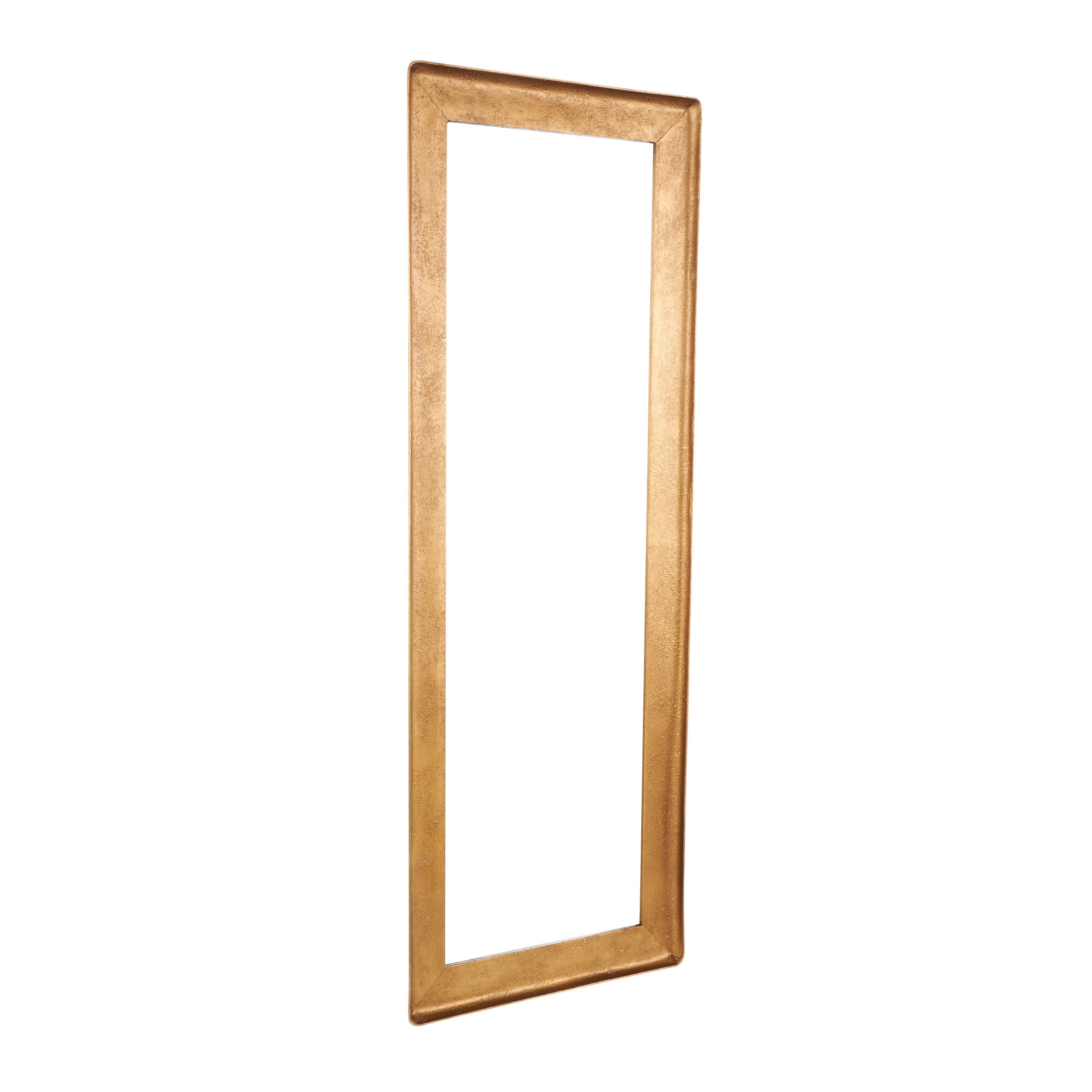 DecMode 25" x 69" Gold Wall Mirror with Textured Frame