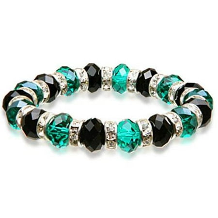 Alexander Kalifano BLUE-BGG-18 Gorgeous Glass Bracelets - Green and Black