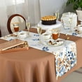 thumbnail image 5 of Fall Botanical Leaves Table Runner-Cotton Linen- 72 Inch Holiday Dresser Scarves, Blue Orange Brown Eucalyptus White Tablerunner for Kitchen Coffee/Dining Bedroom Living Room Dinner Scarf Décor 16x72, 5 of 7