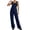 hgg227-Navy, variant on Workout Jumpsuits For Women With Pockets Beach Casual Adjustable Summer Wide Leg Rompers Sleeveless Overalls