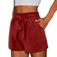 thumbnail image 6 of BLVB Womens Shorts with Pockets Summer Casual Shorts for Women High Waist Casual Lightweight Adjustable Tie Knot Loose Short Pants, 6 of 7