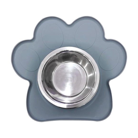 Tazón de comida para perros jinwen antideslizante portátil gris