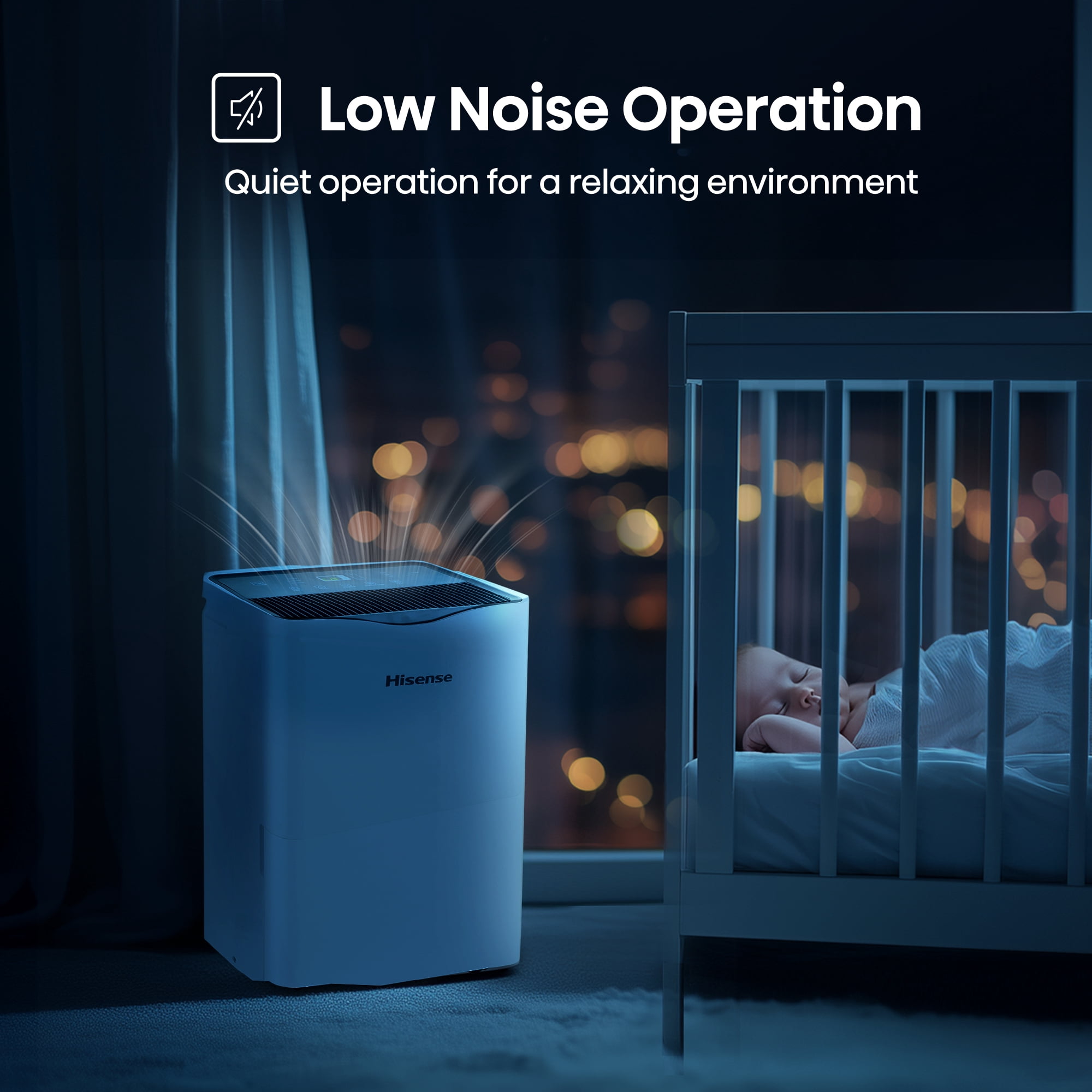 Hisense 35 Pint Dehumidifier 3,000 Sq. Ft for Multi-Scenario Use, Energy Star Certified, Easy Carry Handle, Low Noise Operation, Hassle-Free Water Removal, White (WHD3525)