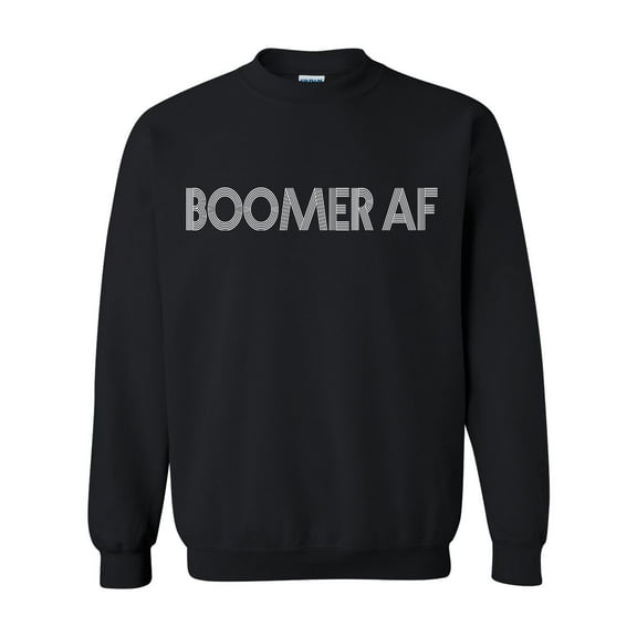Unisex Adult Boomer Af Funny Crew Neck Sweatshirt-Black-4xl