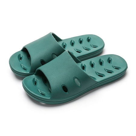 

Beach Sandals Couple Bathing Slippers Bathroom Slippers Soft Bottom with Drain Holes Summer Leakage Quick Dry Slippers