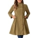 thumbnail image 1 of Abrigo de terciopelo A-Line para mujer INSPIRE CHIC, de doble botonadura, con cuello alto, abrigo de invierno de longitud media, talla L, color caqui, 1 of 6