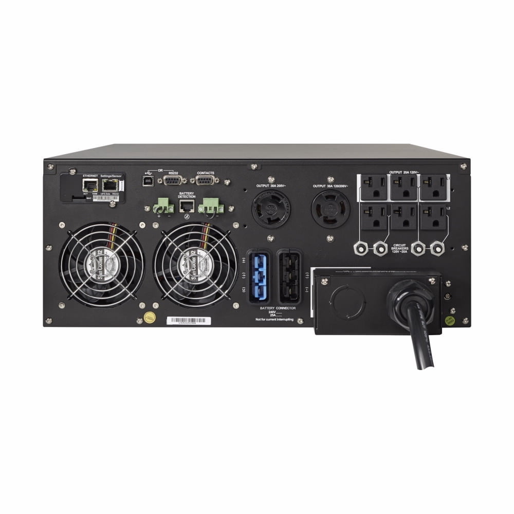 Eaton 9PX UPS, 6U, 5500 VA, 4900 W, L14-30P input, Outputs: (6) 5-20R, (1) L6-30R, (1) L14-30R, Hardwired, 120/208V