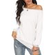 thumbnail image 1 of Top De Cuello Redondo Manga Larga Diseño De Empalme Versátil Sudadera De Mujer Top Para La Vida Diaria Fiesta Club Vacaciones Oficina Blanco M, 1 of 5