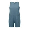 thumbnail image 4 of Women's Casual Rompers Stretchy Summer Sleeveless Shorts Jumpsuits With Pockets, 4 of 6