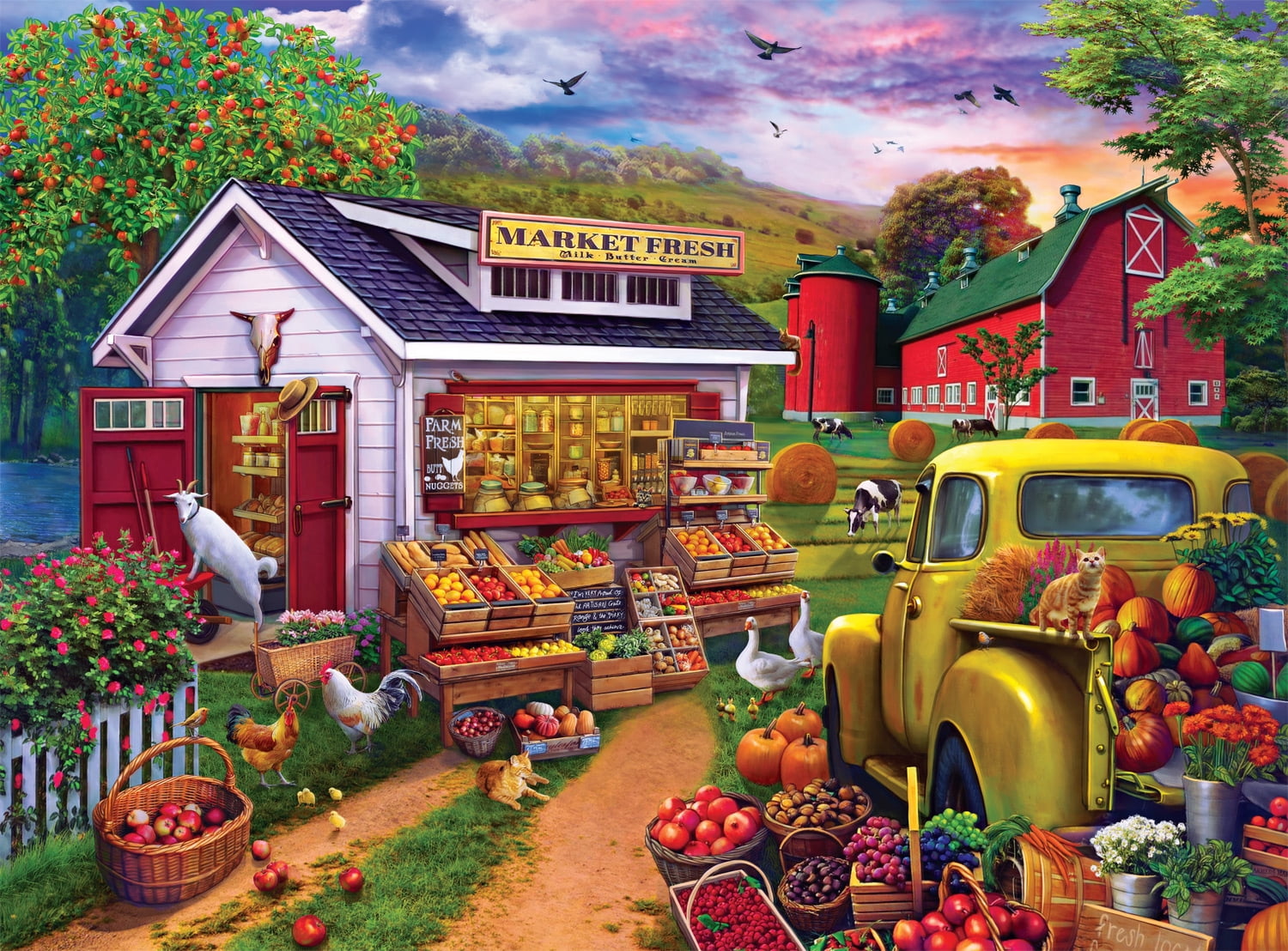 Buffalo Games 1000-Piece Country Life Morning Farmers Market Jigsaw Puzzle