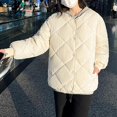 thumbnail image 5 of Abrigo grueso para mujer, cuello en V, algodón de invierno, un solo pecho, cálido, suave, Color sólido, manga larga, prendas de vestir, 5 of 5