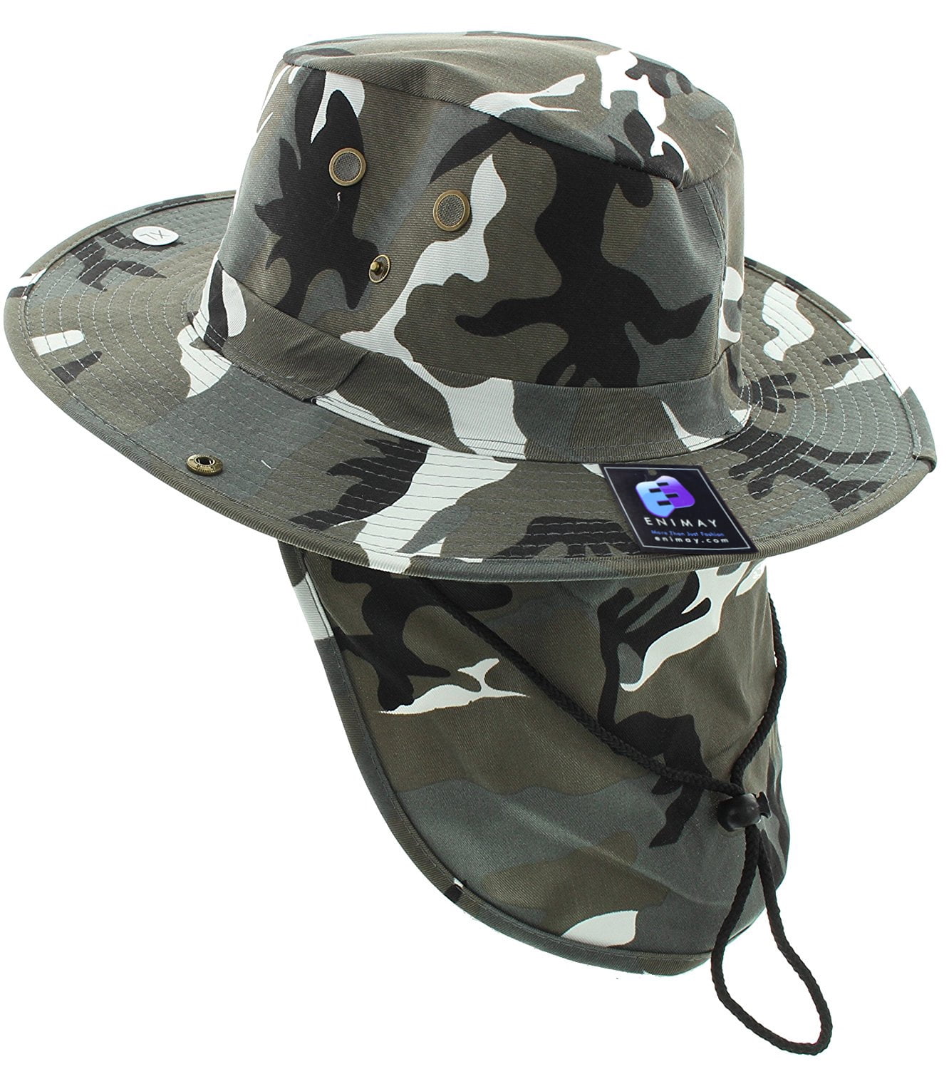 camo hat with neck flap
