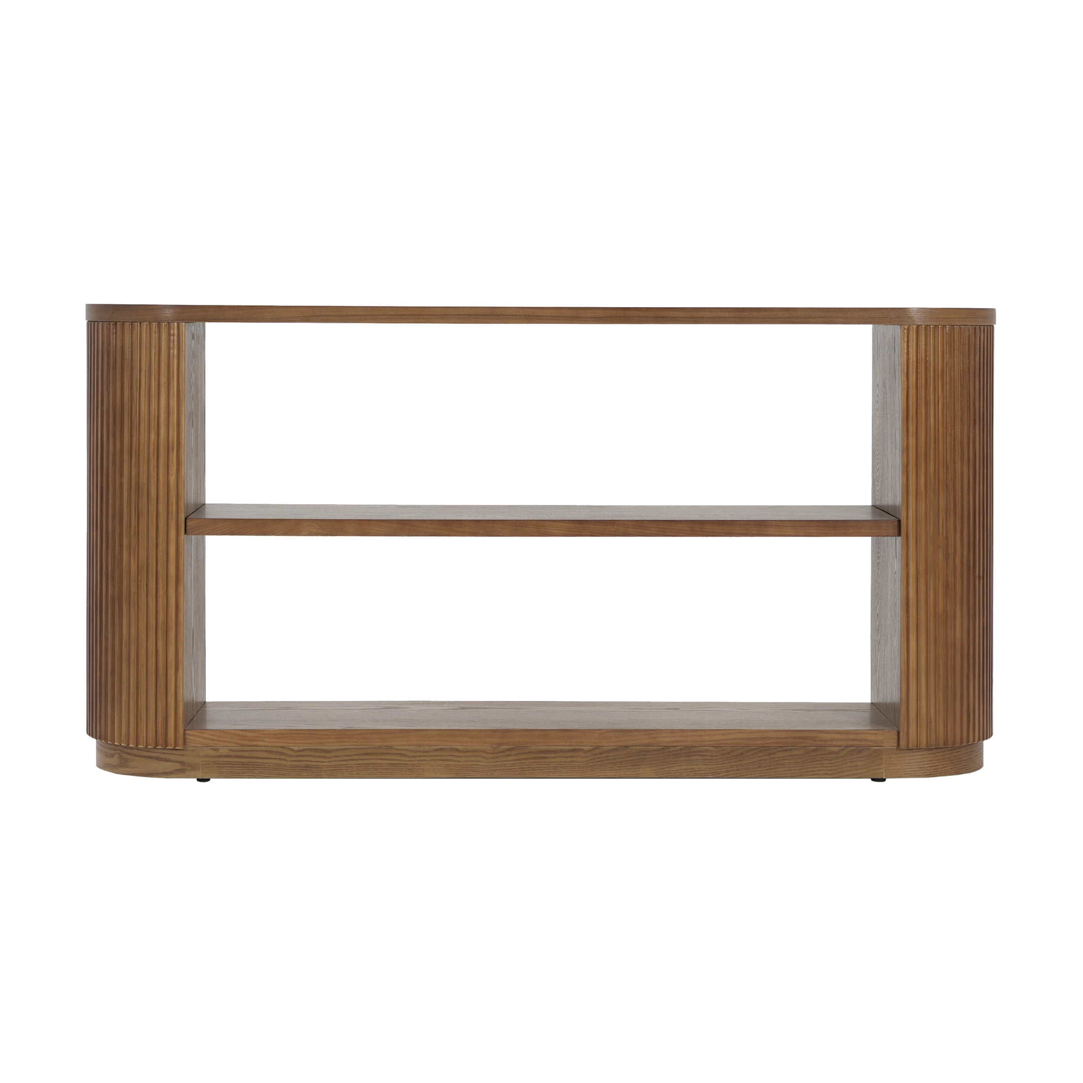 Christopher Knight Home 59" Console Table, 3-Tier Wood Entryway Table for Hallway or Living Room, Brown