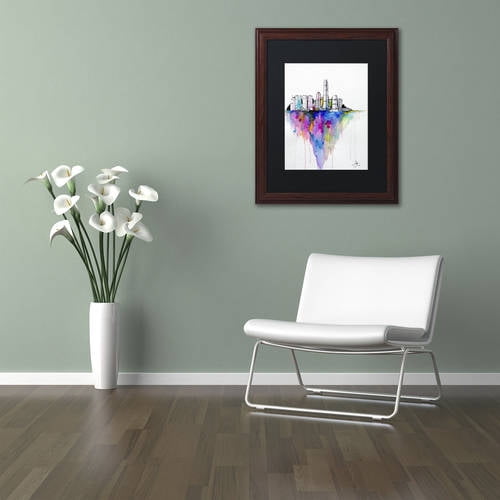 Trademark Fine Art 'Monolith II' Canvas Art by Marc Allante, Black Matte, Wood Frame