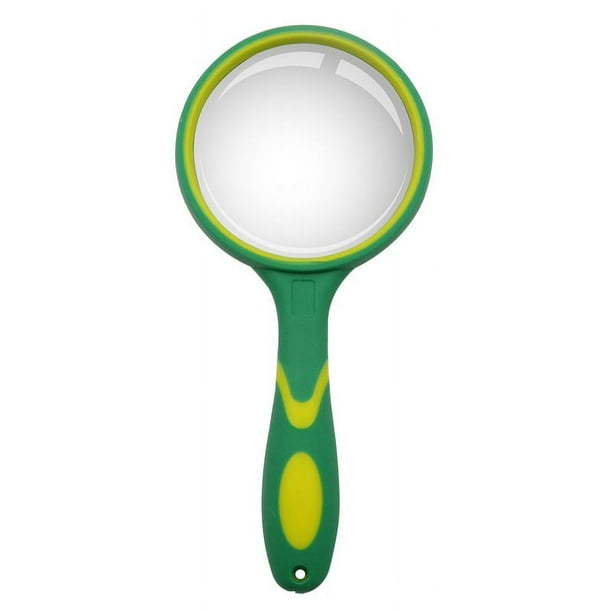 Lupa de mano de 75 mm 10x Lupa de lectura inastillable para personas mayores y niños, lupa de vidrio real con mango de goma antideslizante para lectura Hobby y ciencia Ormromra ZJWJ783-2