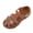 Brown, variant on Brown Sandals For Womens Casual Wedge Heel Peep Toe With Hollow Out Detail Covered Toe Thick Sole For Summer Indoor And Outdoor Wear Size 41