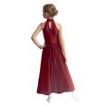 thumbnail image 3 of Alvivi Kids Girls Sleeveless Lyrical Dance Dress Ballet Chiffon Skirt Leotard Color Block Ballerina Dancewear Burgundy 14, 3 of 7