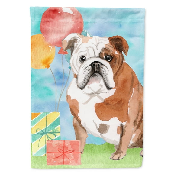 Happy Birthday English Bulldog Garden Flag