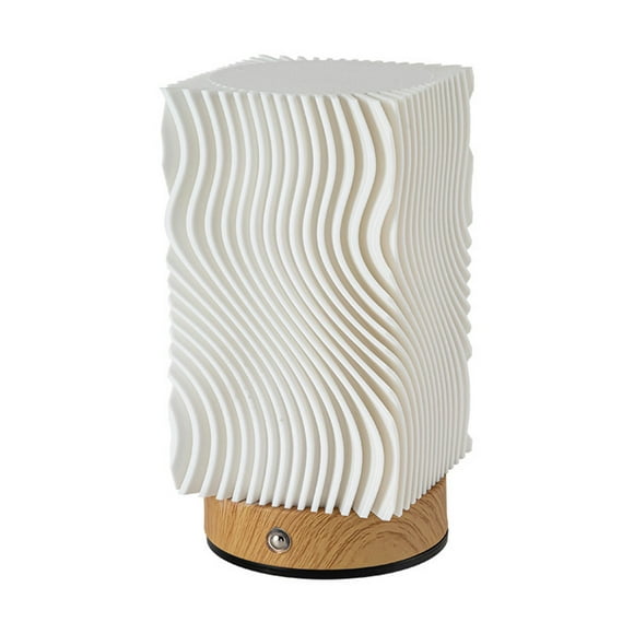 Small Table Lamp for Bedroom Rechargeable Ambient Night Light with Three Color Options 7.48 in H White Acrylic