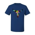 thumbnail image 2 of Wild Bobby, Colorful Rainbow Cow Bull Skull Animal Lover Men's Graphic T-Shirt, Royal, 2XL, 2 of 3