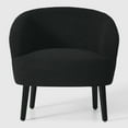 thumbnail image 4 of WestinTrends Alexandria 29" Wide Mid Century Modern Club Barrel Accent Armchair, Set of Two, Black, 4 of 8