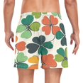 thumbnail image 2 of FORMRS Mens Swim Trunks Mesh Liner Quick Dry Casual Beach Board Shorts with Pockets, Sizes S-2XL, White Clover Pattern, 2 of 9