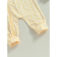 thumbnail image 7 of Newborn Baby Girl Fall Outfits Dainty Daisy Print Jumpsuit Long Sleeve Round Neck Zipper Full Length Romper, 7 of 7