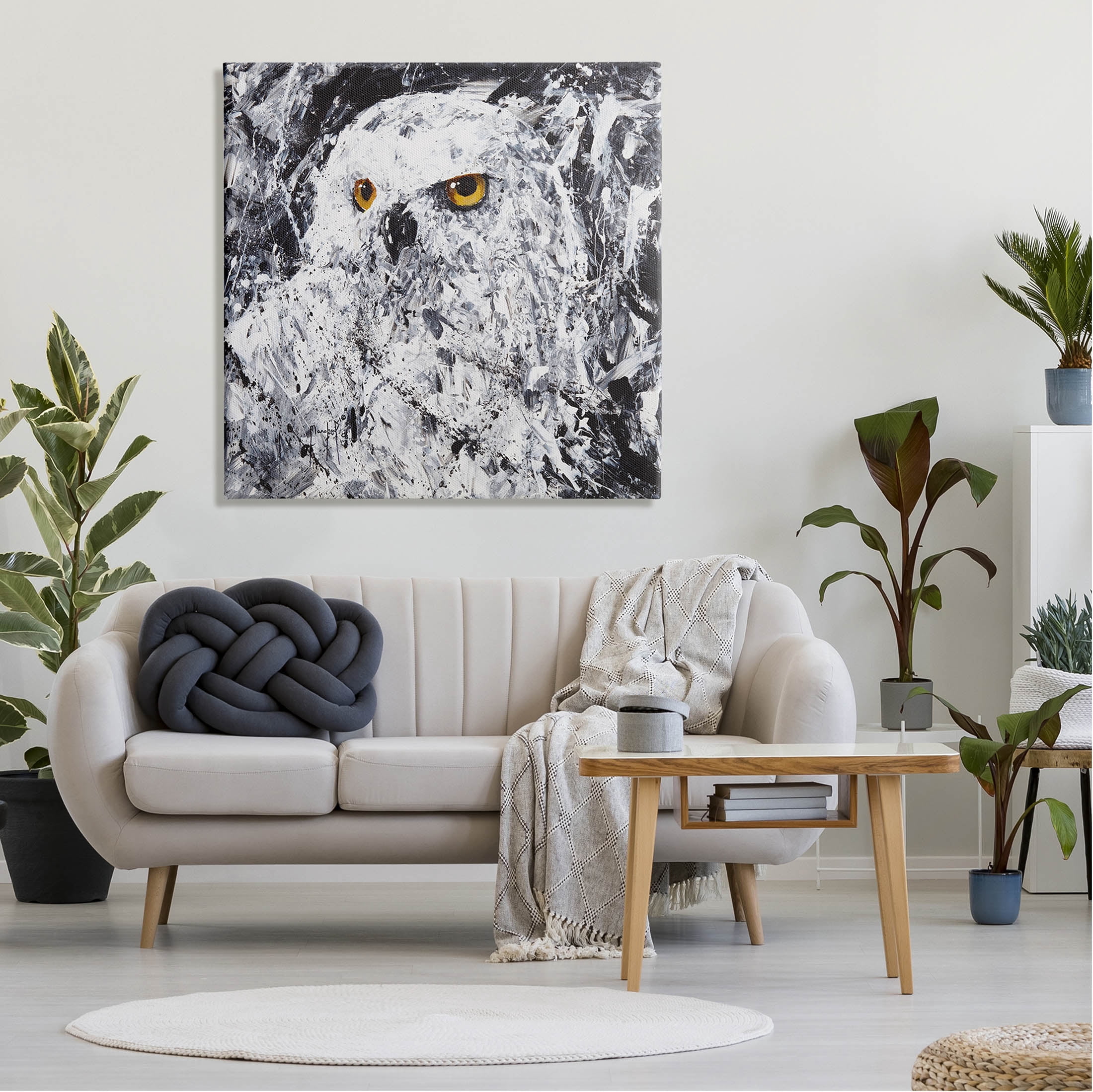 Stupell Industries Modern Snowy Owl Portrait Painting Gallery Wrapped Canvas Print Wall Art, Design by Joseph Marshal Foster