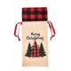thumbnail image 1 of Ropa navideña con patrón de rejilla con cordón, manga de cerveza, de comedor, cubierta de botella de vino de lino de Año Nuevo, bolsa de Kits de decoración para fiestas Árbol de Navidad Wosthever HA068795-01, 1 of 6