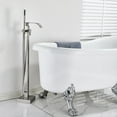 thumbnail image 5 of Free standing Bathtub Faucet Brushed Nickel Floor Mount Tub Filler Mixer Shower, 5 of 10