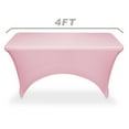 thumbnail image 2 of Lann's Linens 4' Fitted Spandex Tablecloth for 48" x 24" Rectangular Tables, Pink, 2 of 3