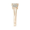 thumbnail image 3 of ANGARA Natural Cushion Frame Diamond Three Stone Ring in 14K Rose Gold for Women (Size-3.75mm| Color-K| Clarity-I3) | April Birthstone, Anniversary, Jewelry Gift for Women | Natural Diamond Ring, 3 of 9