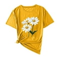 thumbnail image 3 of Camisas de Manga Corta para las Mujeres Moda Casual Impresión Cuello Redondo Suéter Tee Blusas, 3 of 3